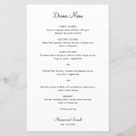 Eenvoudige Minimalistische Moderne Trouwmenu