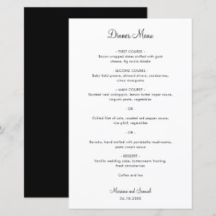 Eenvoudige Minimalistische Moderne Trouwmenu