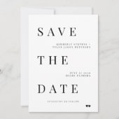 Eenvoudige, minimalistische moderne typografische  save the date (Voorkant)