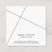 Eenvoudige minimalistische moderne zwart-wit geome vierkante visitekaartje (Achterkant)