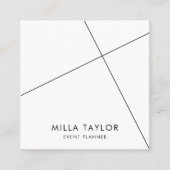 Eenvoudige minimalistische moderne zwart-wit geome vierkante visitekaartje (Voorkant)