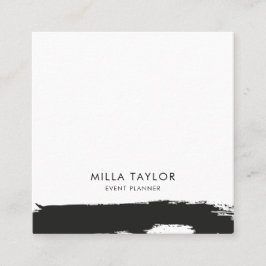 Eenvoudige minimalistische moderne zwart-wit kunst vierkante visitekaartje