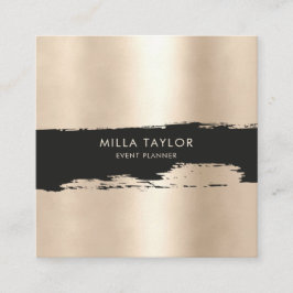 Eenvoudige minimalistische moderne zwart-wit kunst vierkante visitekaartje