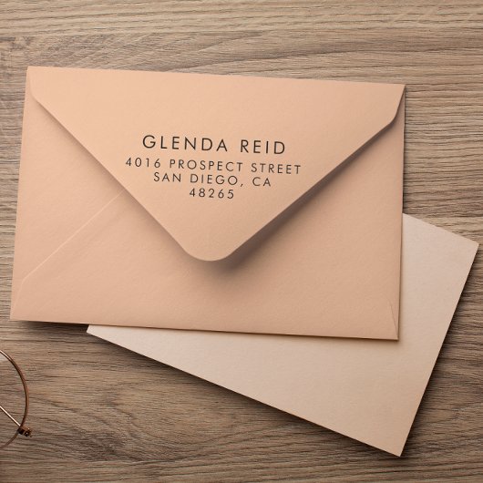 Eenvoudige minimalistische moderner retouradres rubberstempel