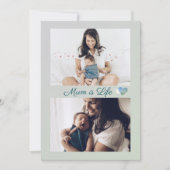 Eenvoudige minimalistische Moederdag 2foto-feestda Bedankkaart (Voorkant)