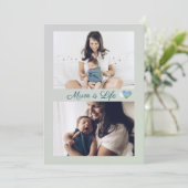Eenvoudige minimalistische Moederdag 2foto-feestda Bedankkaart (Staand voorkant)