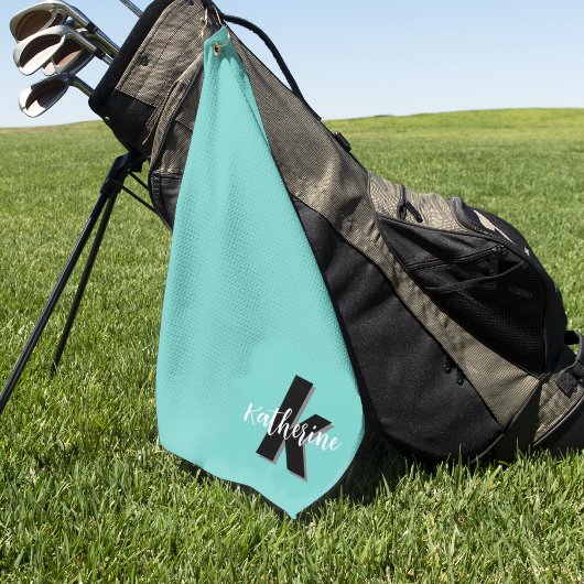 Eenvoudige Minimalistische Monogram Beginletters Golfhanddoek