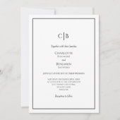 Eenvoudige minimalistische Monogram bruiloft uitno Kaart (Voorkant)
