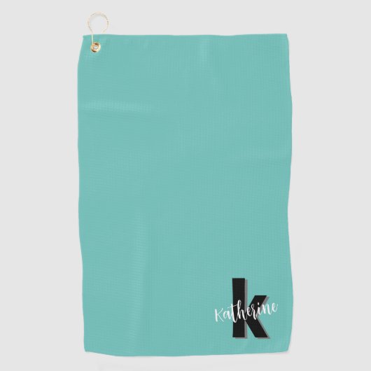 Eenvoudige minimalistische monogram Initialen Golfhanddoek (Voorkant)