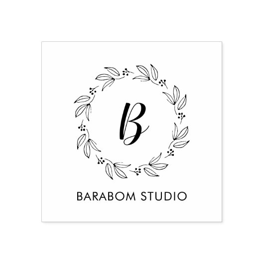 Eenvoudige minimalistische monogram/Logo bedrijfst Rubberstempel (Afrduk)