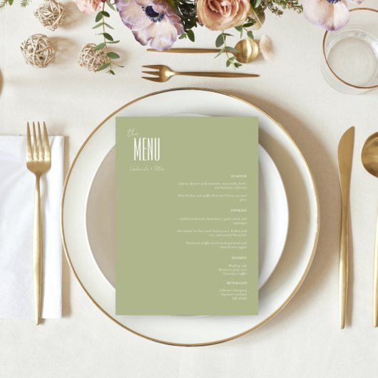 Eenvoudige minimalistische munt groen moderne brui menu