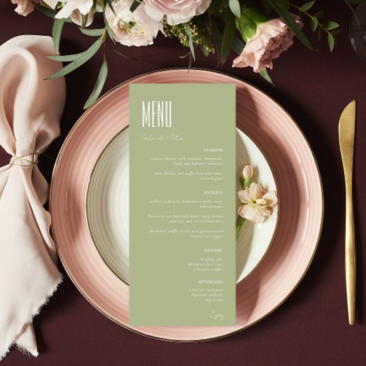 Eenvoudige minimalistische munt groen moderne brui menu