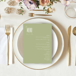 Eenvoudige minimalistische munt groen moderne brui menu