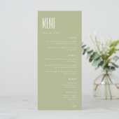 Eenvoudige minimalistische munt groen moderne brui menu (Staand voorkant)
