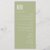Eenvoudige minimalistische munt groen moderne brui menu (Voorkant)