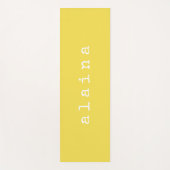 Eenvoudige minimalistische naam Design Yellow Cust Yogamat (Voorkant)