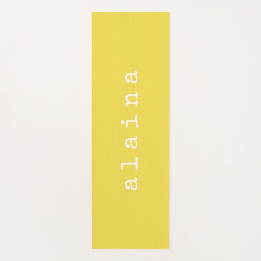 Eenvoudige minimalistische naam Design Yellow Cust Yogamat (Voorkant)