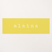 Eenvoudige minimalistische naam Design Yellow Cust Yogamat (Voorkant (horizontaal))