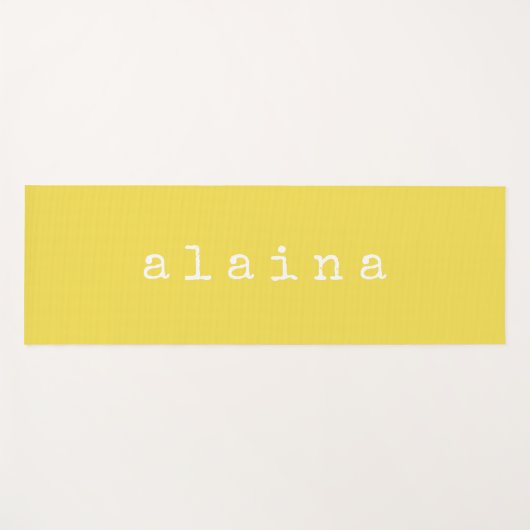 Eenvoudige minimalistische naam Design Yellow Cust Yogamat (Voorkant (horizontaal))