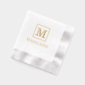 Eenvoudige minimalistische naam ingelijst Monogram Folie Servetten (Links)