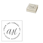 Eenvoudige minimalistische naam Initialen Library Rubberstempel (Gestempeld)