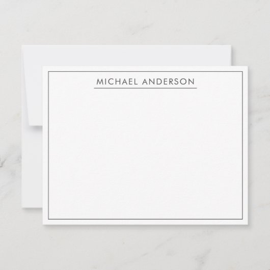 Eenvoudige minimalistische naam met Lijst Notitiekaartje (Voorkant)