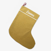 Eenvoudige minimalistische naam Script Gold Grote Kerstsok (Voorkant (Hangend))