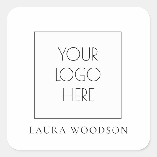 Eenvoudige minimalistische naam van Logo Vierkante Sticker (Voorkant)