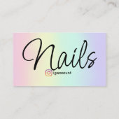 Eenvoudige minimalistische nageltechnicus visitekaartje (Achterkant)