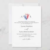 Eenvoudige minimalistische nautische kreeft bruilo kaart (Voorkant)