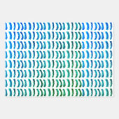 Eenvoudige minimalistische olieverf blauwe lijnen inpakpapier vel (Voorkant 3)