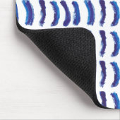 Eenvoudige minimalistische olieverf blauwe lijnen muismat (Hoek)