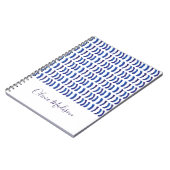 Eenvoudige minimalistische olieverf blauwe lijnen  notitieboek (Linkerzijde)