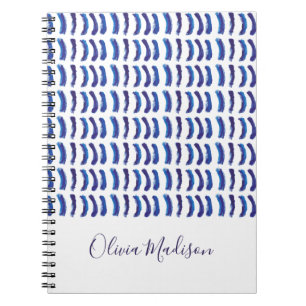 Eenvoudige minimalistische olieverf blauwe lijnen  notitieboek