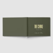 Eenvoudige minimalistische Olijfgroen & Gouden Fol Gastenboek (Volledig)