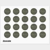 Eenvoudige minimalistische olijfgroene bruiloft da ronde sticker (Vel)
