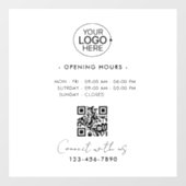 Eenvoudige minimalistische openingstijden Logo Sto Raamsticker (Vel)