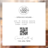 Eenvoudige minimalistische openingstijden Logo Sto Raamsticker (Vel 2)