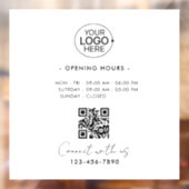 Eenvoudige Minimalistische Openingstijden Logo Win Raamsticker (Vel 2)