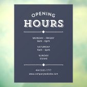 Eenvoudige minimalistische openingstijden wit op g raamsticker (Vel 3)