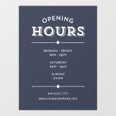 Eenvoudige minimalistische openingstijden wit op g raamsticker (Vel)