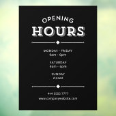 Eenvoudige minimalistische openingstijden wit op z raamsticker (Vel 3)