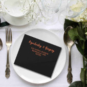 Eenvoudige minimalistische Oranje zwarte QR-code All In One Uitnodiging