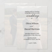 Eenvoudige minimalistische overlay foto bruiloft u kaart (Voorkant / Achterkant)