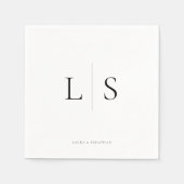 Eenvoudige minimalistische paar Initialen bruiloft Servet (Voorkant)