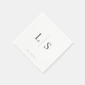 Eenvoudige minimalistische paar Initialen bruiloft Servet (Hoek)