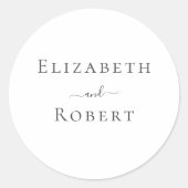 Eenvoudige minimalistische paar namen bruiloft ronde sticker (Voorkant)