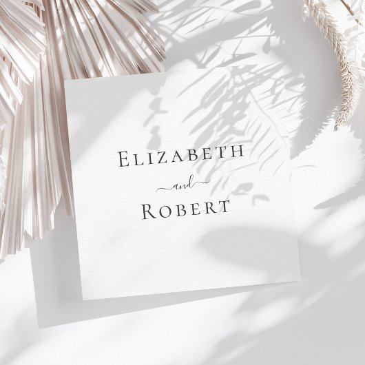 Eenvoudige minimalistische paar namen bruiloft servet