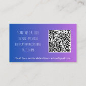 Eenvoudige minimalistische Paarse gradiënt QR Visitekaartje (Achterkant)