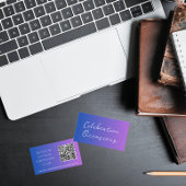 Eenvoudige minimalistische Paarse gradiënt QR Visitekaartje